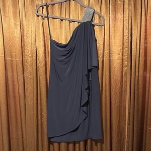 Cache Grey One Shoulder Sheath Dress